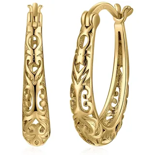 JewelryPalace Vintage Ohrringe Silber 925 Damen Gold, Creolen Silber 925 Echt, Ohrringe Retro Modeschmuck Statement Ohrringe für Mädchen, Schmuck Frauen Braut Hochzeit Geschenk