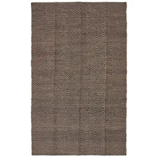 Homescapes Juteteppich geometrisch gemustert 120/180 cm , Schwarz , Naturmaterialen , Grafikmuster , Rechteckig , 120x180 cm , Teppiche und Böden, Teppiche