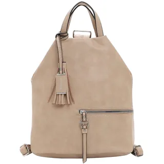 Rucksack TAMARIS "Rucksack TAS Nele", Damen, Gr. B/H/T: 34cm x 32cm x 20cm, beige (taupe 900), Obermaterial: 60% Polyurethan PU. 40% Polyester PES., Rucksäcke Rucksack