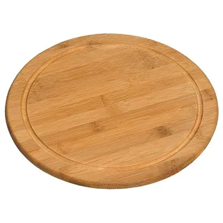 KESPER Fleischteller Ø 25 cm aus FSC®-zertifiziertem Bambus/Vesperteller/Pizzateller/Holzteller/Schneidebrett