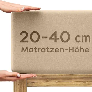 Wolkenfeld Spannbettlaken »Boxspringbett Bettlaken - Spannbetttuch für Matratzen bis 40cm« Elastisch & Rutschfest: 90x200, 140x200, 160x200, 180x200 & Übergrößen