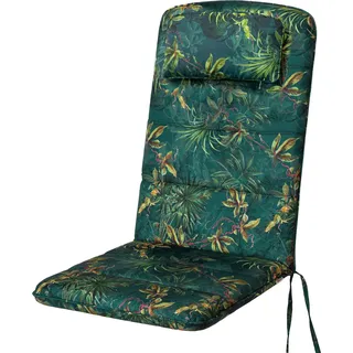 Hochlehner Auflage "Antonia" (50×48×73 cm) – 6 cm dick | Sitzkissen, Sitzpolster, Gartenmöbel Kissen | HobbyGarden - Grün