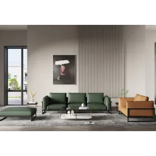 Sofagarnitur 3+2 Sitzer Hocker Couch Polster Garnitur Sofa Garnituren Couchen - Grün