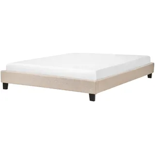 Beliani Polsterbett mit Lattenrost Schlichtes Bettgestell Stabile Konstruktion Modern - Beige, Braun