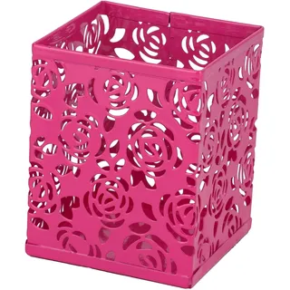 RICOO Stiftebox Stifthalter B003-F Stifteköcher Metall Stifte Aufbewahrung Halter 1 Stück Pen Holder Stifteaufbewahrung Schreibtisch Organizer Büro Desk Schreibtischorganizer Stiftebecher Fuchsia