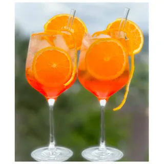 Topkapi Aperol Spritz Glas Set Laura XL 13-tlg Cocktailgläser - Aperol Gläser, Cocktail Glas, 450ml, Profi-Glas für Aperol Spritz, Lillet, Hugo, Amalfi, Cocktails + Glashalm-Set, für 6 Personen