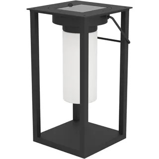 EGLO LED Tischlampe solar Usigni, Solarlampe außen, Deko für Balkon und Terrasse, Außenbeleuchtung Garten, Solarlaterne Outdoor aus schwarzem Kunststoff, IP44