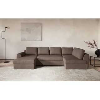Cotta Wohnlandschaft Polyester U-Form 3-Sitzer Taupe