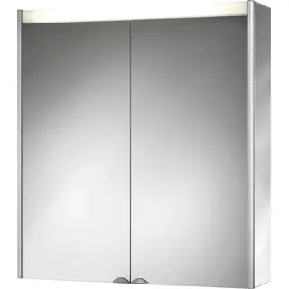 Spiegelschrank JOKEY "Dekor Alu LED", silber (spiegel), B:65,4cm H:72cm T:15,3cm, Schränke, Spiegelschrank, Aluminium, 65,4cm breit