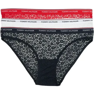 Tommy Hilfiger Damen 3er Pack Slips Bikini Form mit Spitze