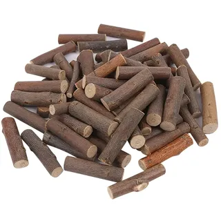 JIHUOO Ca. 80 Stück 5 cm Mini-Holzscheite, kleine Holzzweige, dekorative Holzstäbe, Holzstämme, Mittelstücke, Bauernhaus, Tischdekoration, rustikale Heimdekoration