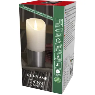Konstsmide LED Echtwachskerze 16 cm weiß