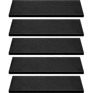 BigDean 5X Gummi Stufenmatte 25x75cm Gummimatte mit Winkelkante | Rutschschutz Treppe Stufen Außen Selbstklebend Gummistufenmatte