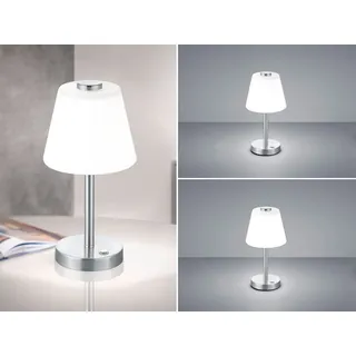 2 x LED Wohnzimmerlampe Nickel TOUCH dimmbar Nachttischleuchten Glasschirm weiß