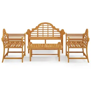 vidaXL 4-tlg. Garten-Lounge-Set Massivholz Teak braun