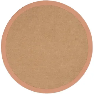 carpetfine Sisalteppich »Sisal« rund 5 mm Höhe mit farbiger Bordüre, Anti-Rutsch Rückseite, orange