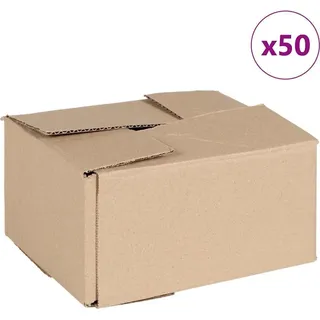 vidaXL Faltbox mit Speicher 50 pcs Braun 20 x 15 x 10 cm Karton - Braun