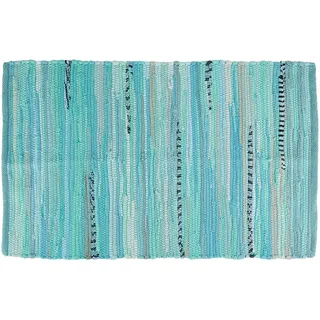 DII Chindi, Home Collection, Handgewebt, Multicolor, Flickenteppich, 50 x 80 cm, Aqua
