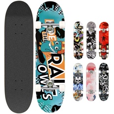 Smibie Skateboards Pro 78,7 cm Komplett-Skateboards für Teenager, Anfänger, Mädchen, Jungen, Kinder, Erwachsene, 7 Schichten Ahornholz, Unisex-Erwachsene Mädchen Jungen, grün