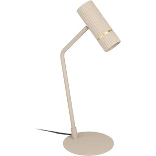 EGLO LED Tischlampe Caminia, Nachttischlampe mit Spot, Tischleuchte für Wohnzimmer und Schlafzimmer aus Metall in Beige und Gold, GU10-Leuchtmittel, warmweiß