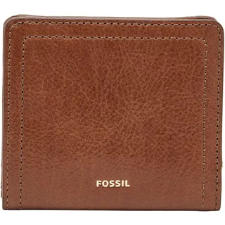 Fossil Damen Logan Leder RFID-blockierende Bifold Geldbörse, Braun, Einheitsgröße