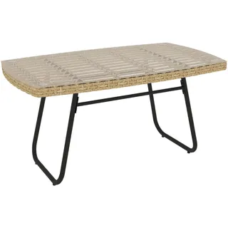 Outsunny Gartentisch 90 x 50 x 45 cm, UV-beständig Beistelltisch Naturholz , Naturfarben , Metall , 50x45x90 cm , Gartenmöbel, Gartentische