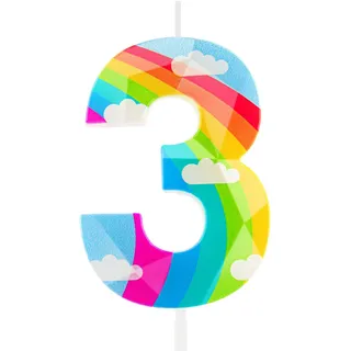 Geburtstagskerzen Nummer 3 Regenbogen 3D entworfen Kerzen Kuchen Dekorationen Happy Birthday Kerze für Mädchen Junge Frauen Jahrestag Feiern Party Supplies