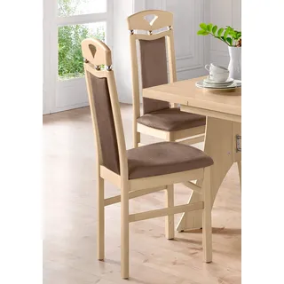 DELAVITA Esszimmerstuhl Berta Mikrofaser braun 2er Set