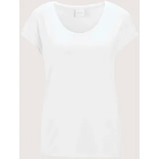 Kurzarmshirt MADELEINE "Jerseybluse Elegantes Viskose-Oberteil", Damen, Gr. 42, weiß, Obermaterial: 95% Viskose CV. 5% Elasthan EL., Modern, normal, Shirts Kurzarmshirt, Viskose Jersey
