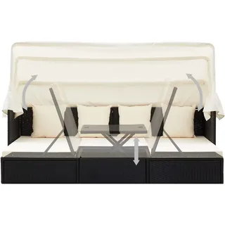 vidaXL Garten-Sonneninsel 173 x 173 x 45 cm Schwarz