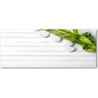 Tulup® Küchenrückwand Spritzschutz aus Glas -125x50 -Spritzschutz auf gehärtetes Glas Deko Blumen & Pflanzen Bambus - Grün