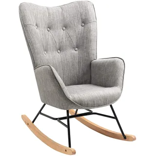 MEUBLE COSY Schaukelsessel gepolstert 120 kg Hellgrau 75 x 75 x 100 cm Silber