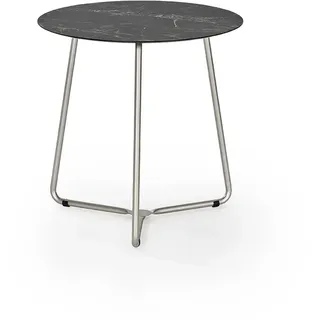Weishäupl Balcony Bistrotisch HPL Platte marmor schwarz/Edelstahlgestell Ø70 cm