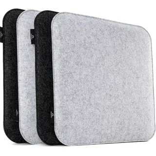 Oradomo | Sitzkissen Filz - Gemütliche Filz Stuhlkissen 4er Set - Filzkissen rechteckig 35x35cm zum Wenden - Abwaschbare Sitzauflage für Stuhl, Bank, Hocker in Haus & Garten - Dunkelgrau