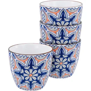 CreaTable, 21887, Serie Aladin, 4-teiliges Geschirrset für 4 Personen, Becherset aus Steinzeug, spülmaschinen- und mikrowellengeeignet, Qualitätsproduktion