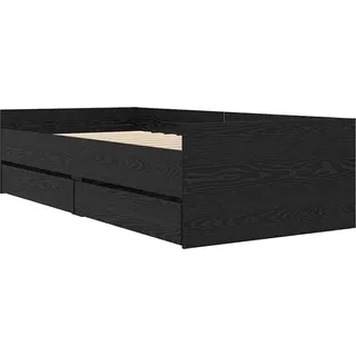 vidaXL Bettrahmen mit Schubladen Schwarz Eichen-Optik 90 x 200 cm - Schwarz