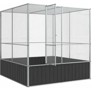 vidaXL Voliere Silbern 211x207x212 cm Stahl - Silber
