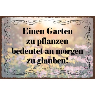 Schatzmix Garten zu Pflanzen bedeutet. Metallschild 20x30 cm Wanddeko Blechschild, Blech, Mehrfarbig