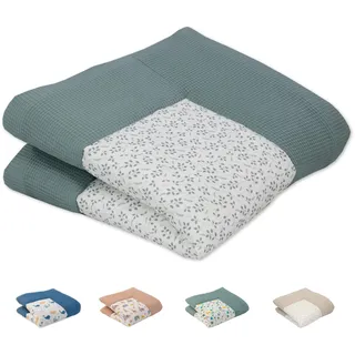 ULLENBOOM Krabbeldecke für Baby 120x120 cm - Dick und weich gepolstert | Außenmaterial: 100% Baumwolle, Alle Materialien OEKO-TEX zertifiziert, Made in EU, Schadstoffgeprüft und waschbar