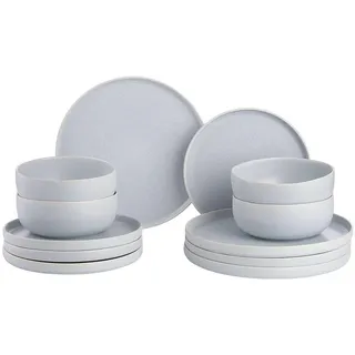 Butlers Geschirrset 12-tlg. Casa Nova 4 Personen , Grau , Keramik , 27x1x27 cm , Geschirr, Geschirrsets