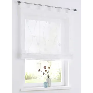 Kutti »Nelly« mit Schlaufen modern bestickt, Kreise und Ranken, weiß