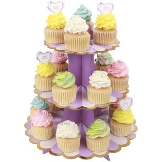 MengH-SHOP Tortenständer 3 Etagen Cupcake Ständer Muffin Ständer aus Karton für Hochzeit Party Geburtstag Baby Duschen Kuchen Dessert Torten Etagere