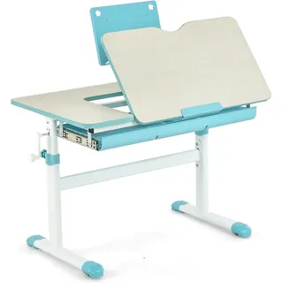 Kinderschreibtisch Höhenverstellbar, Schülerschreibtisch für 3-12 Jahre Kinder - blau