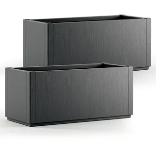 Blumentopf Ethica 2er-Set Anthrazit Kunststoff 80x36x36cm