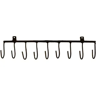 Homemaison Kleiderständer mit Kleiderhaken aus Rohmetall – Zubehör für Deko – schwarzes Metall – robust und langlebig – Organisation von Kleidung und Zubehör – kompakte Größe 50 x 6 x 9 cm – Farbe