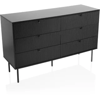 hjh living Sideboard KARBY S 120x40x75 cm, Schubladenkommode im Industrial-Stil, viel Stauraum, Schwarz