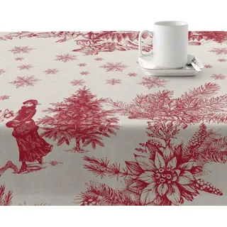 Muaré Tischdecke aus Kunstharz, schmutzabweisend, Weihnachten, 140 x 140 cm