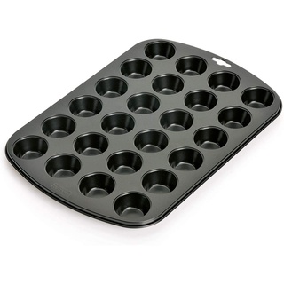 Original Kaiser Inspiration Mini Muffinform für 24 Muffins, Mini Muffins Backform 38 x 27 cm, Mini Cupcake Formen antihaftbeschichtet, Muffinblech klein, Schwarz