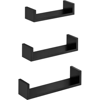 Songmics Wandregal 3er Set 30 x 35 x 40 cm Schwarz