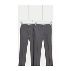 M&S Collection Lot de 2pantalons garçons coupe skinny, parfaits pour l'école (du 2 au 18ans) - Grey, Grey - 8-9 Y